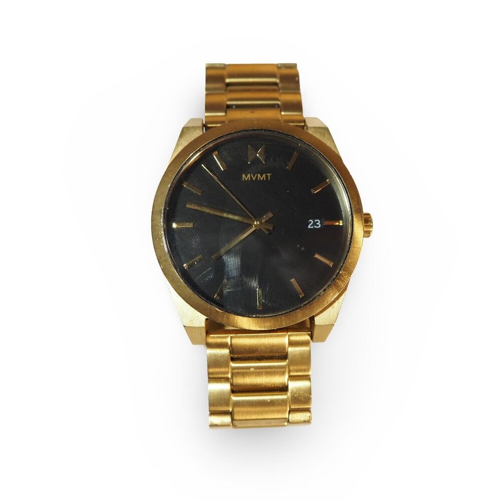 MVMT‎ Aether Gold Tone 43mm Analog Watch 28000037-D Needs Battery Replacement